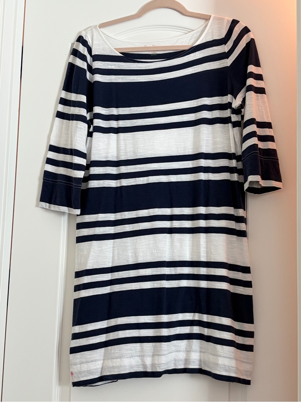 Lilly Pulitzer Navy and White Striped Long Sleeve Dress